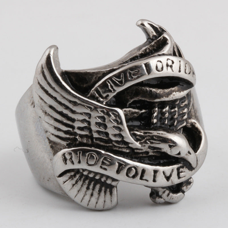 Titanium Eagle Ring