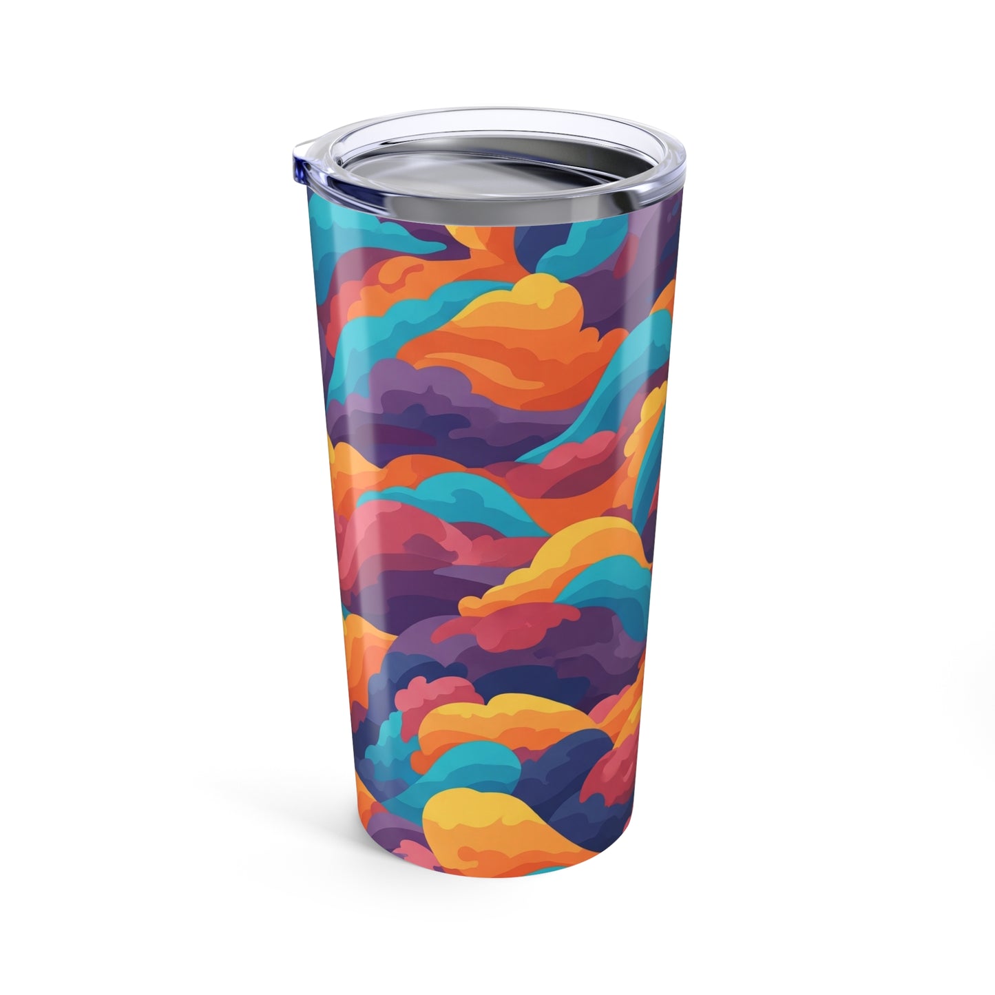 20Oz Stainless Steel Tumbler With Printed Design Double Wall Insulation Spill Resistant Keeps Hot Or Cold Beverages