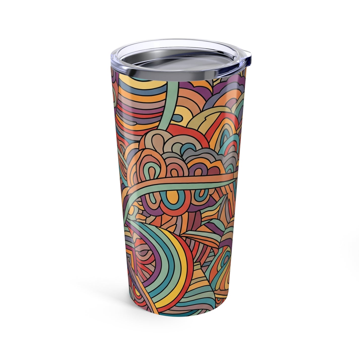20 Ounce Stainless Steel Tumbler With Double Wall Vacuum Insulation Spill Resistant Mug Printed Design Dishwasher