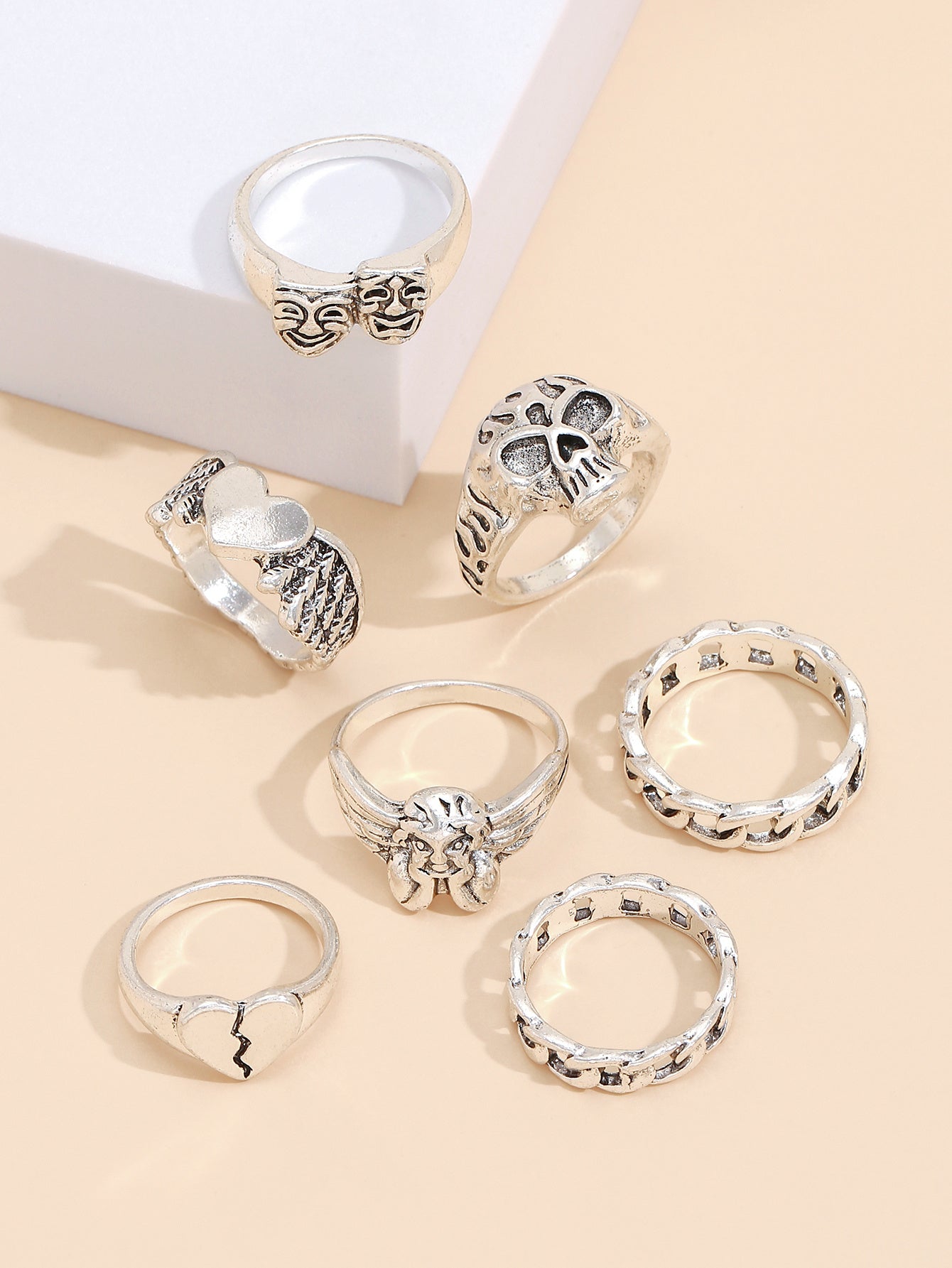 Geometric Rings Set For Women Elegant Zinc Alloy Minimalist Jewelry For Everyday Wear Durable Shine Gleam Glow