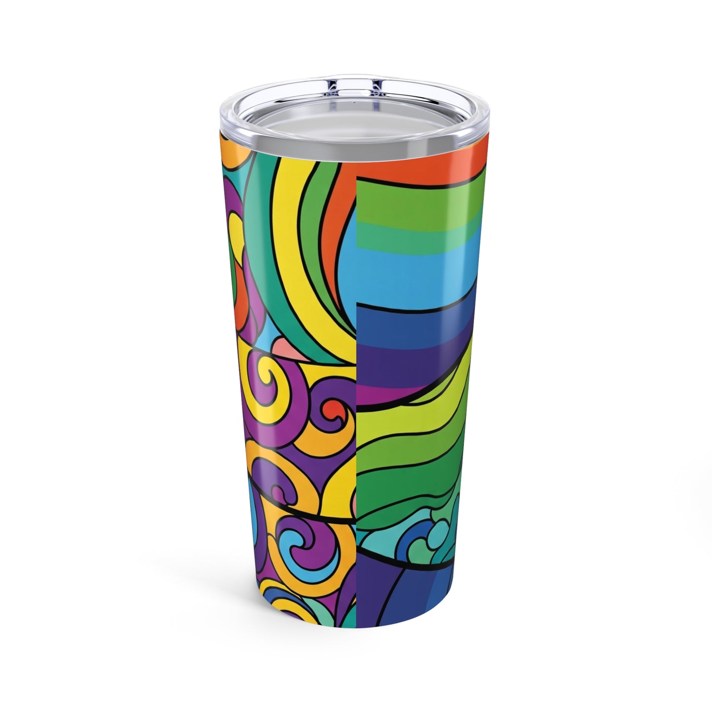 20oz Stainless Steel Tumbler With Double Wall Vacuum Insulation Spill Resistant Printed Travel Mug For Hot And