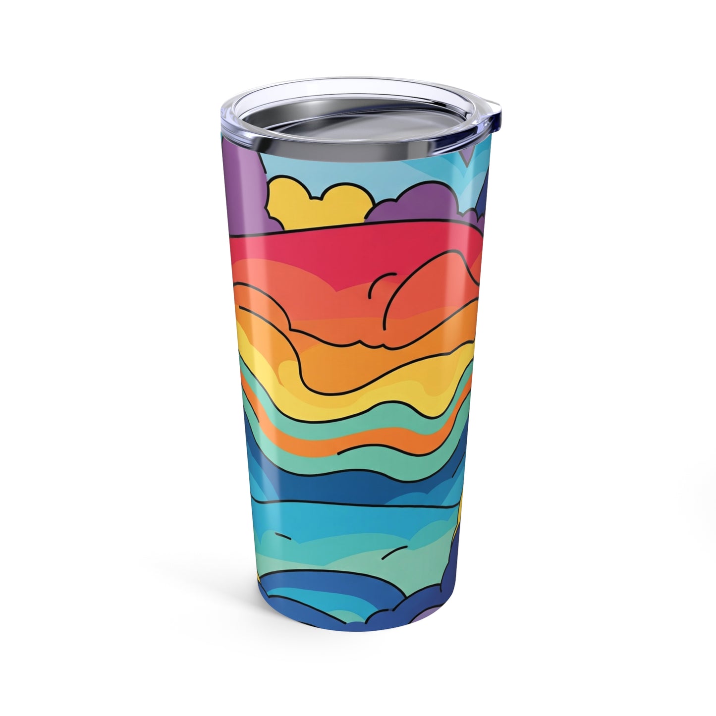 20oz Stainless Steel Tumbler Vibrant Printed Design Double Wall Vacuum Insulation Spill Resistant Thermal Coffee