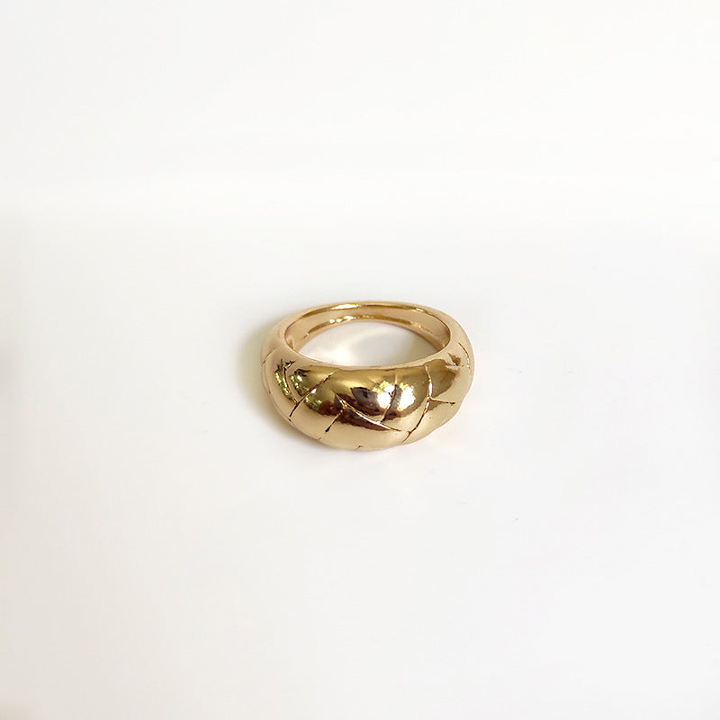 Women Irregular Gold Silver Ring Zinc Alloy Electroplated Color Preserving Fashion Jewelry For Daily Party Gift