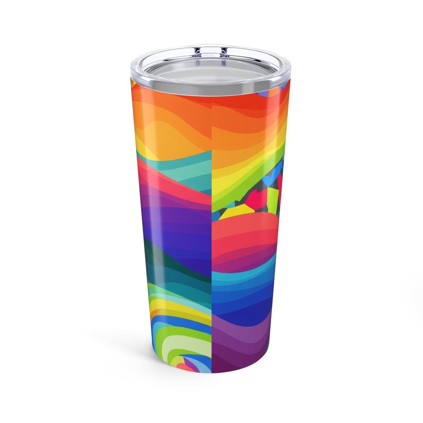 20 Ounce Stainless Steel Tumbler With Double Wall Vacuum Insulation Spill Resistant Travel Mug Printed Design All