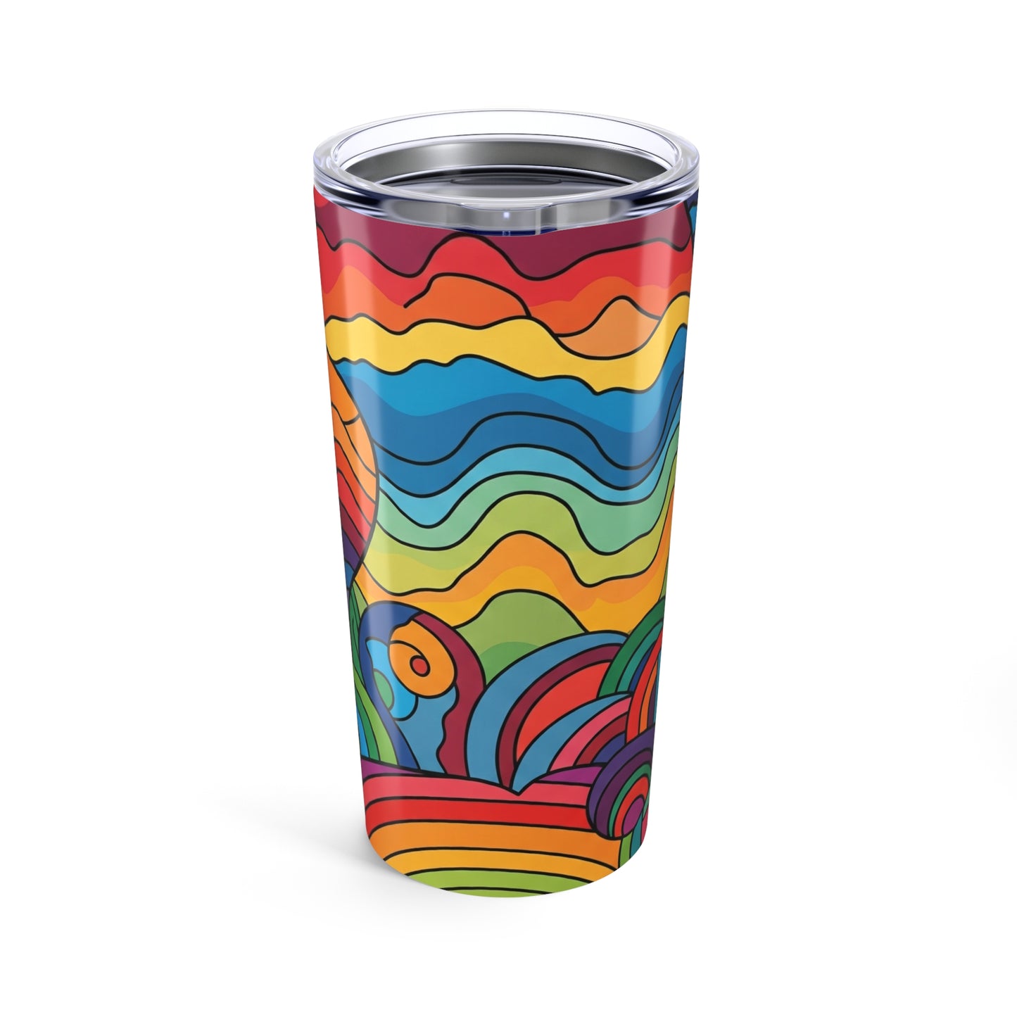 20oz Stainless Steel Tumbler Vacuum Insulated Spill Resistant Lid Keeps Drinks Hot or Cold with Printed Design