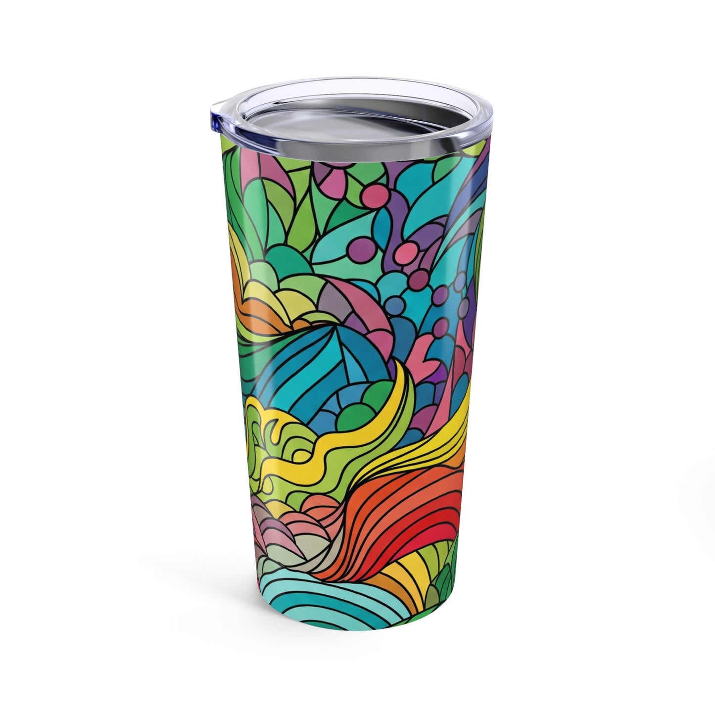 20oz Stainless Steel Travel Mug With Printed Design Double Wall Vacuum Insulated Spill Resistant BPA Free Coffee