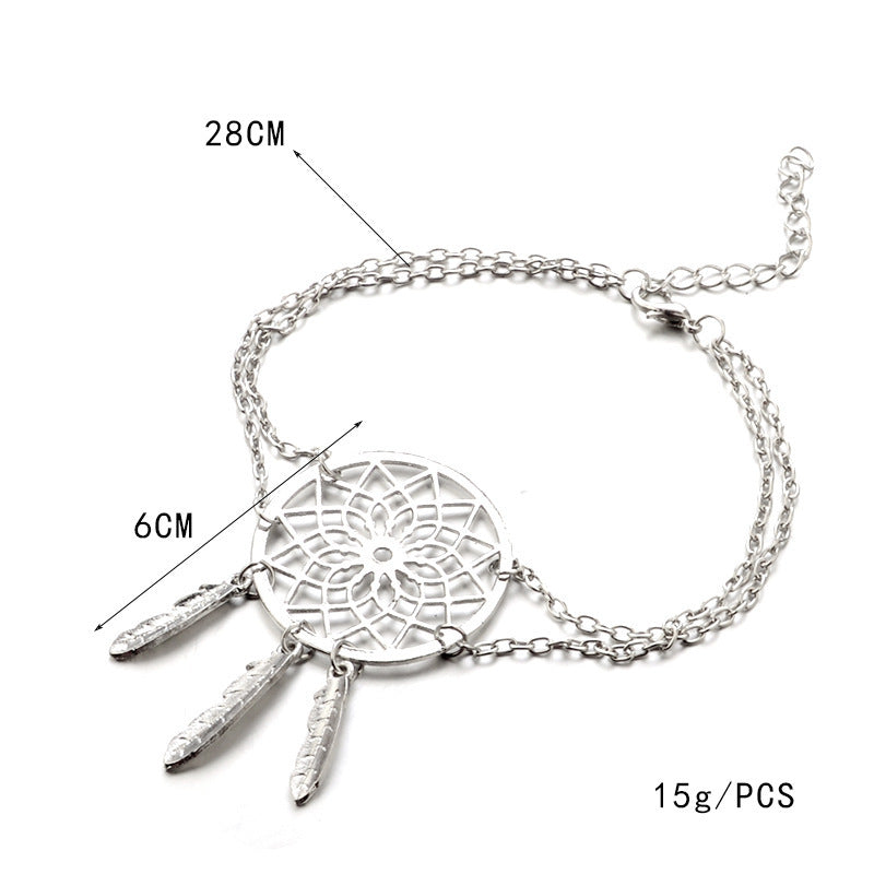 Openwork Dream Catcher Bracelet Bangle For Women Electroplated Alloy Fashion Jewelry Gift For Her Elegant Design