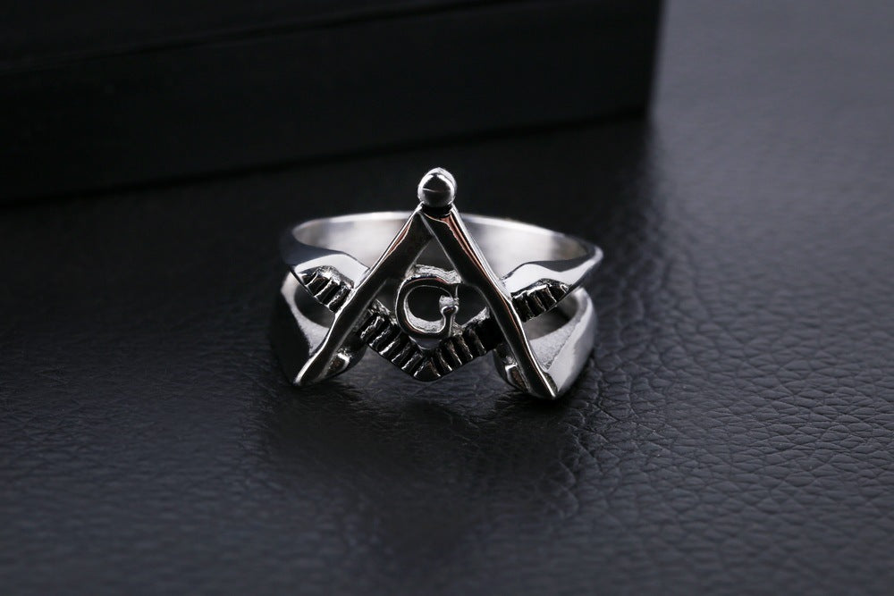 Stainless Steel Jewelry Ring Ring Personalized Titanium Steel Men's AG Letter Ring