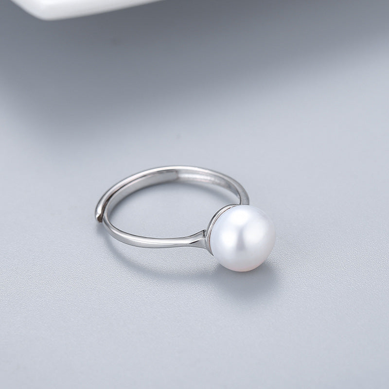 Silver Mouth Ring Geometric Pearl Inlay Simple Lip Ring Jewelry Women Travel Souvenir Souvenir Tourist Fashion
