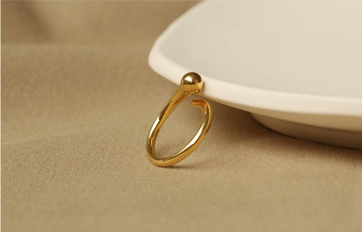 Brass Geometric Ball Ring Adjustable Opening Finger Band for Festivals and Gifts Unique Design Fashion Jewelry Statement Ring