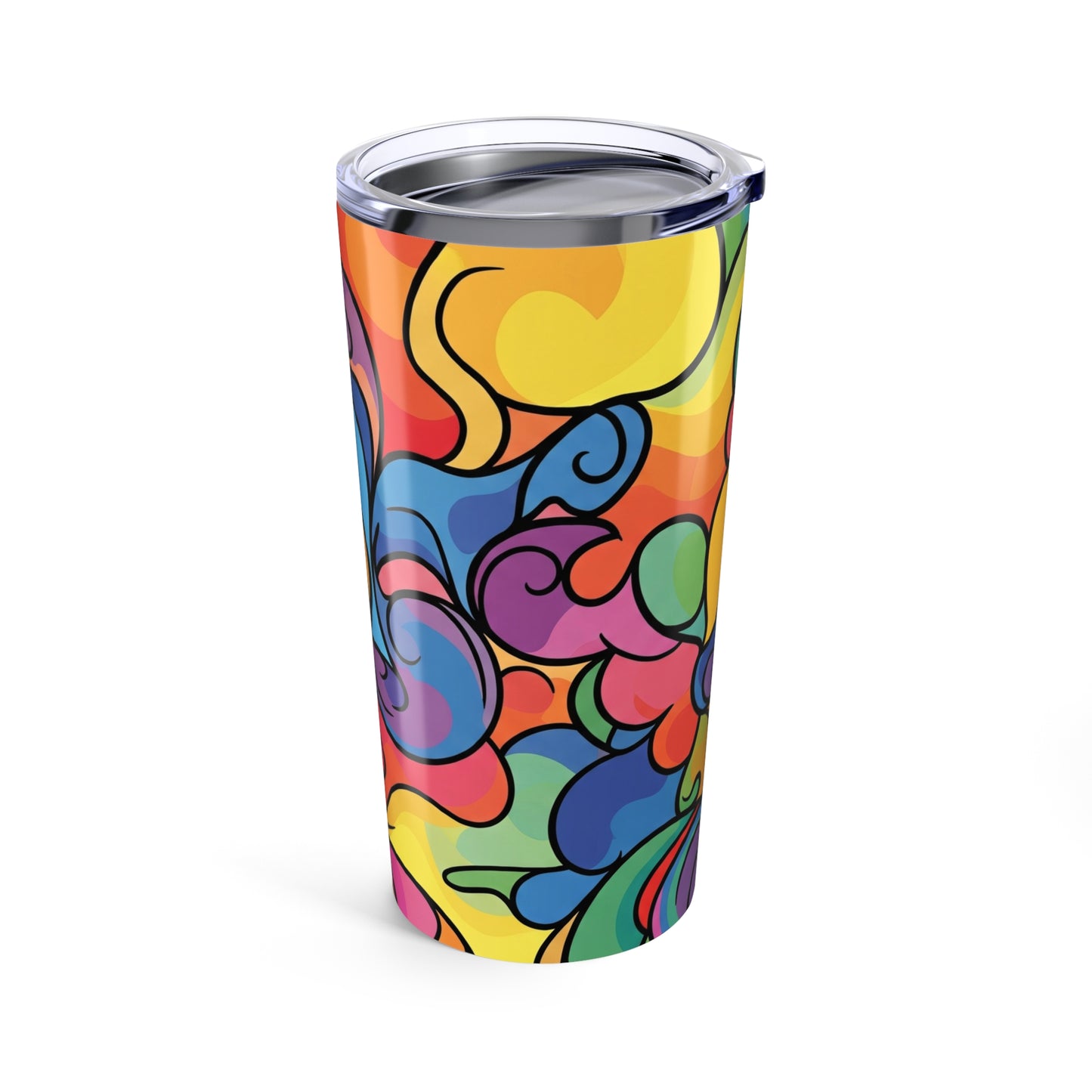 Printed 20oz Stainless Steel Tumbler With Double Wall Vacuum Insulation Spill Resistant Lid For Hot Cold Beverages