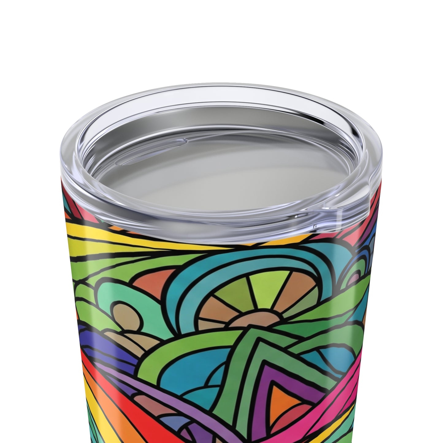 20 Ounce Stainless Steel Tumbler With Printed Design Double Wall Vacuum Insulated Leak Proof Travel Mug BPA Free