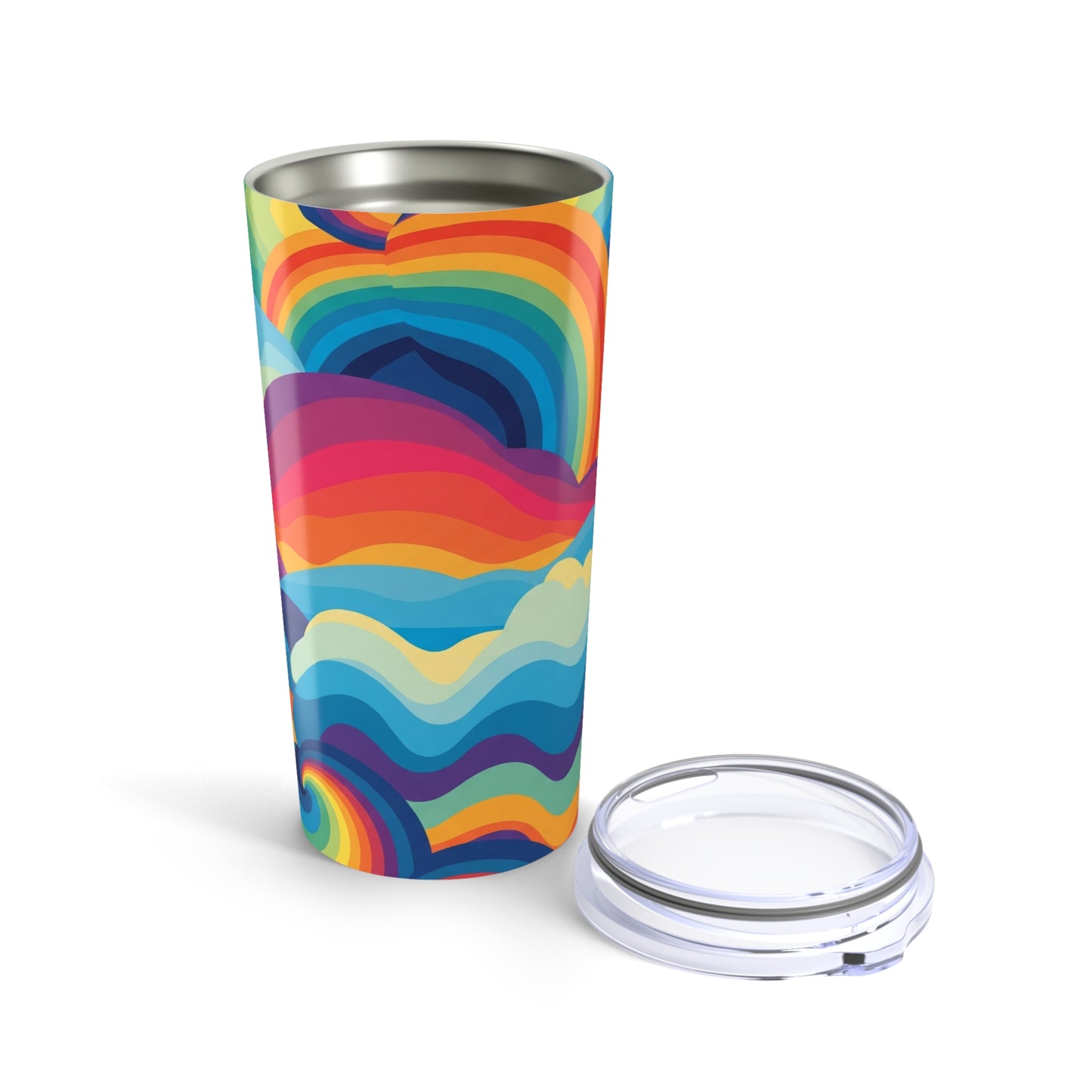20oz Stainless Steel Tumbler With Double Wall Vacuum Insulation Spill Resistant Travel Mug Printed Design Graphic