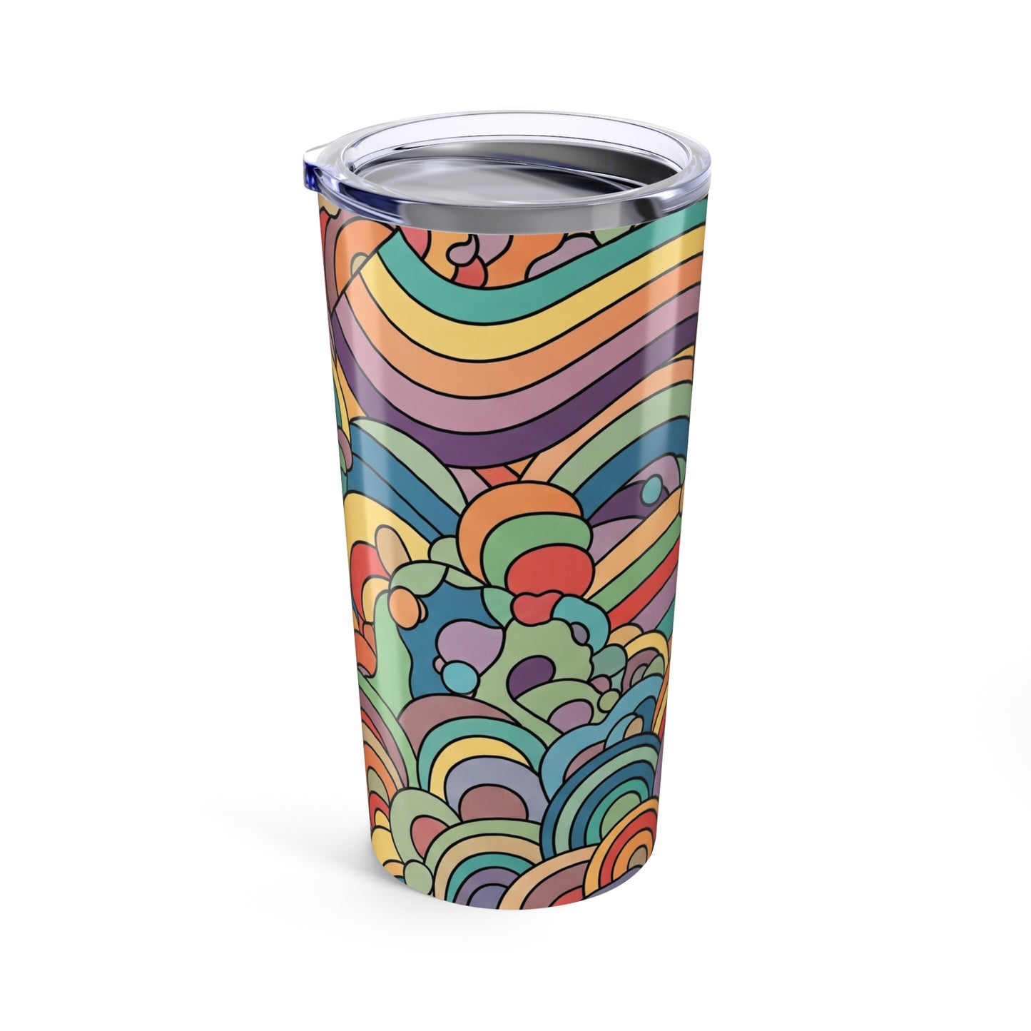 20oz Double Wall Insulated Stainless Steel Tumbler With Spill Resistant Durable Thermal Printed Design