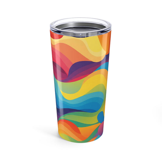 20 Ounce Metal Travel Mug With Double Wall Vacuum Insulation Spill Resistant BPA Free Printed Design Drink