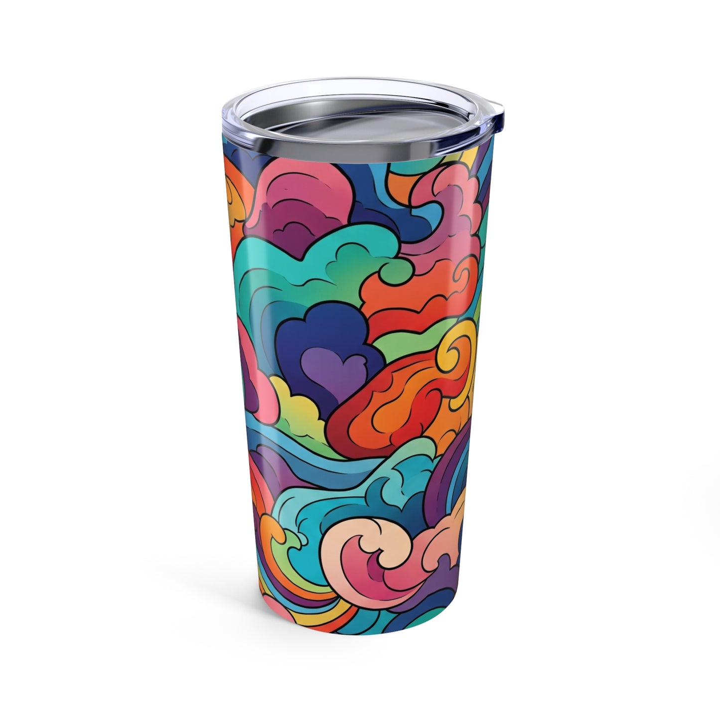 20oz Stainless Steel Tumbler With Double Wall Vacuum Insulation Spill Resistant Printed Design For Hot Beverages