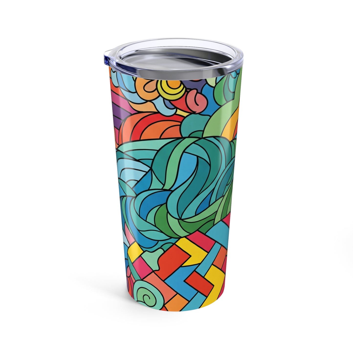 20oz Stainless Steel Travel Tumbler With Printed Art Double Wall Vacuum Insulated Leak Proof Thermal Coffee Cup