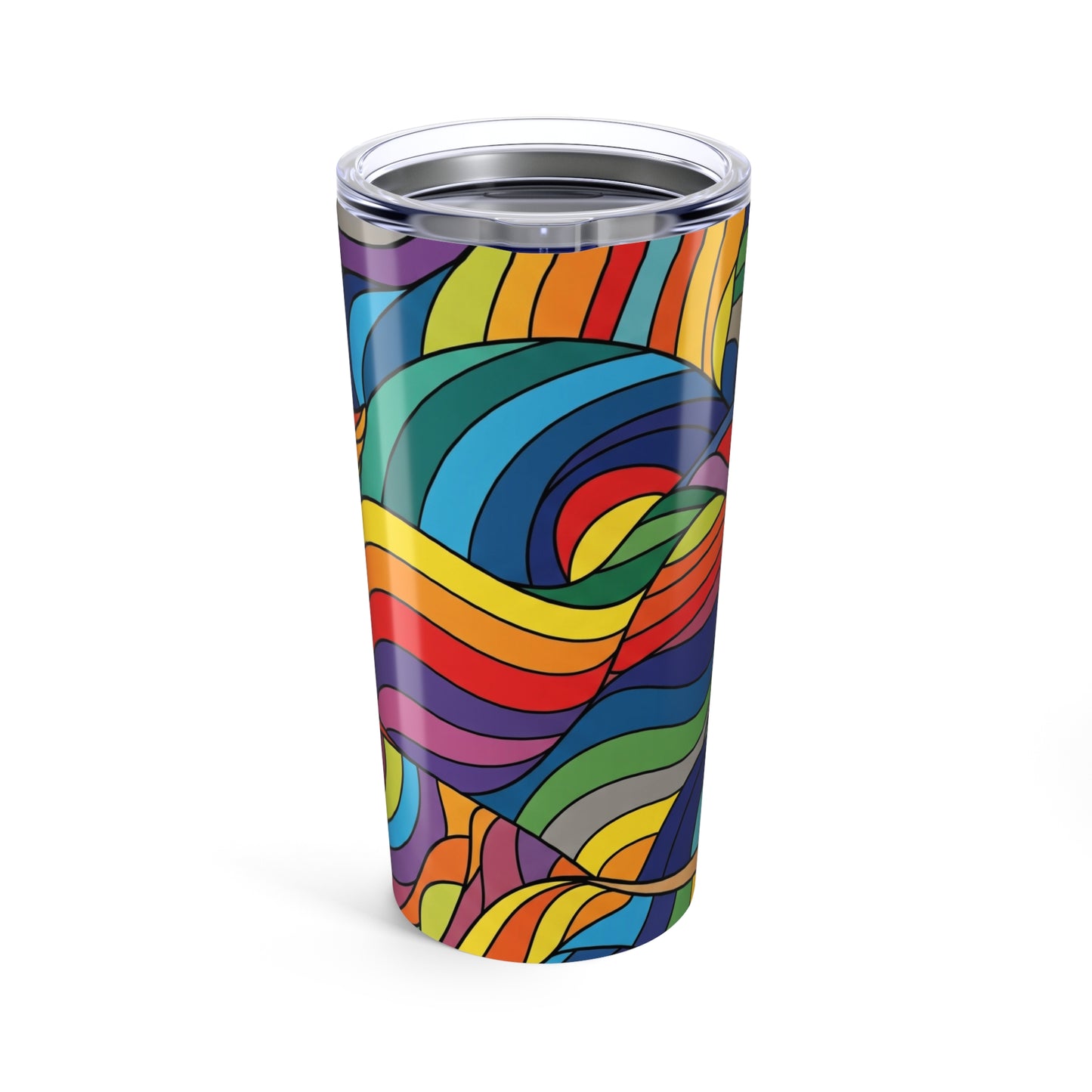 20oz Stainless Steel Tumbler With Printed Abstract Design Double Wall Vacuum Insulated Spill Resistant Coffee Mug