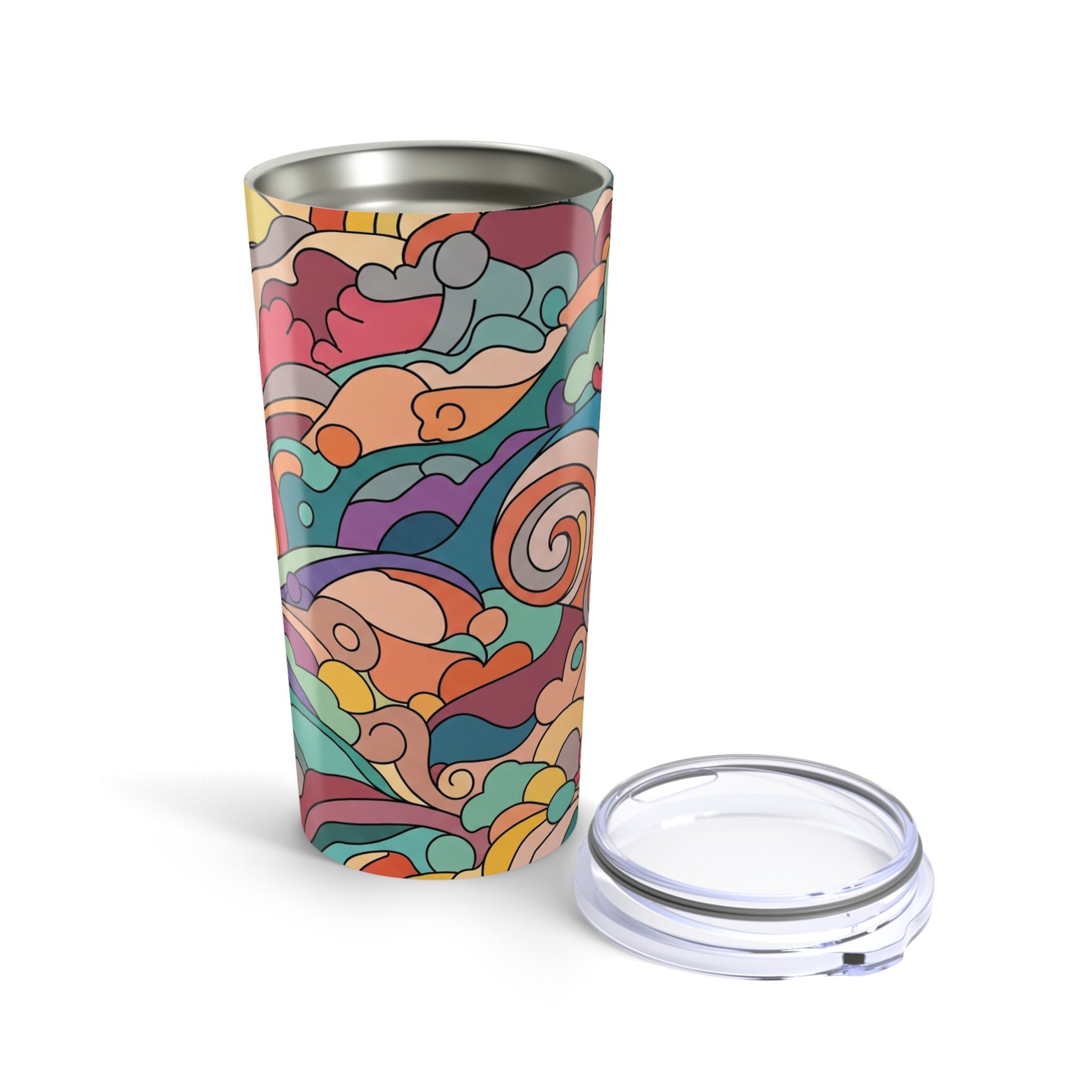 20 Ounce Stainless Steel Tumbler With Double Wall Vacuum Insulation Vibrant Printed Coffee Cup For Everyday
