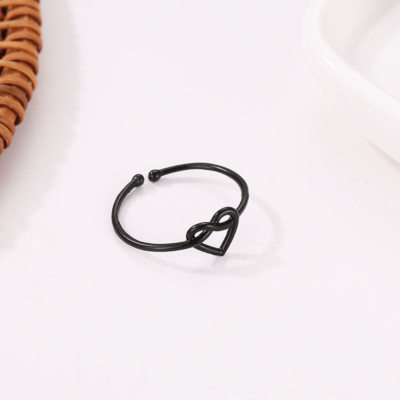 Heart Ring Adjustable Open Ring Band Metal Ring for Women Girls Love Hollow Ring Fashion Jewelry Valentine Day