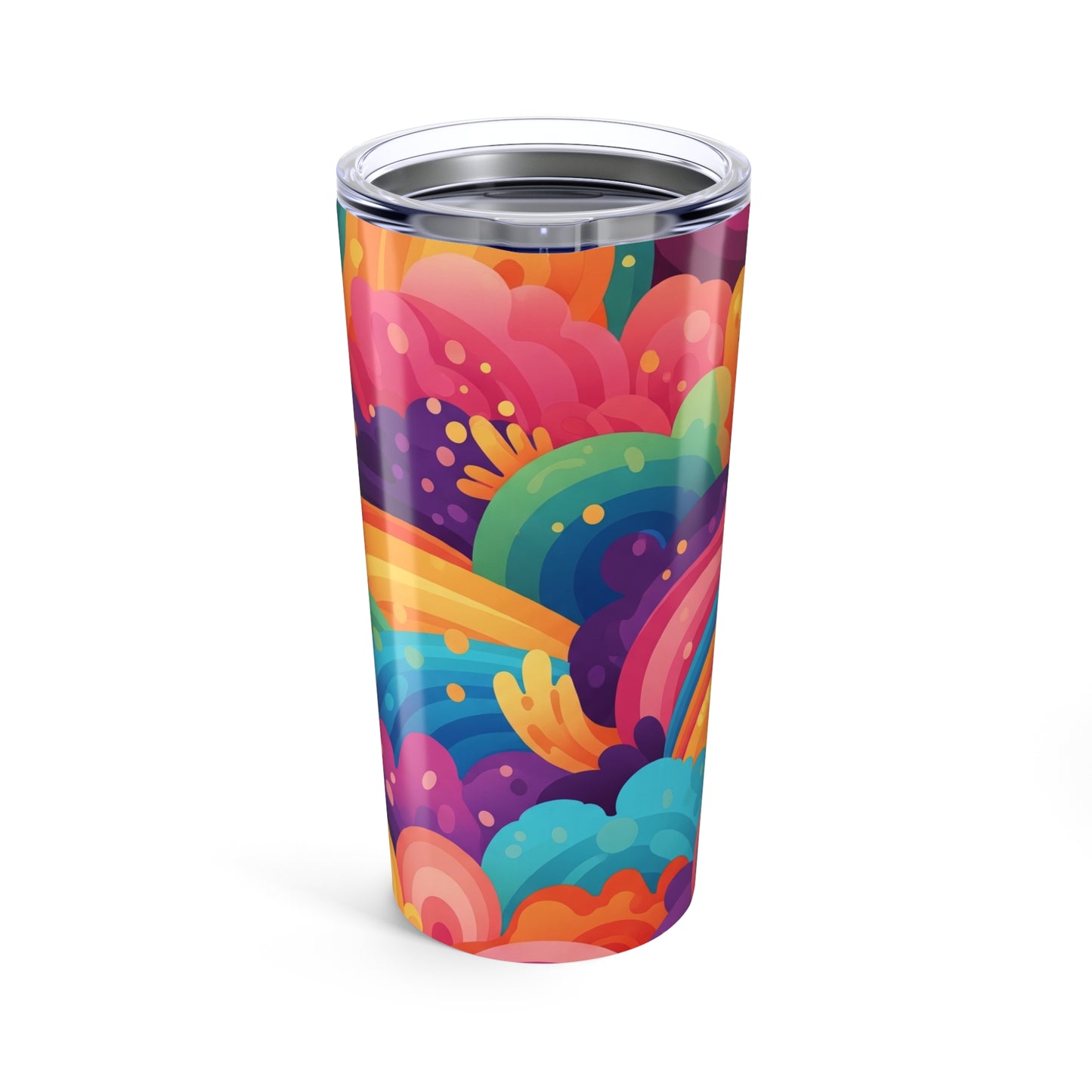 20oz Stainless Steel Tumbler With Double Wall Vacuum Insulation Leak Proof Printed Design Durable Travel Mug For