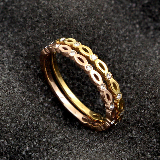 Womens Titanium Steel Rose Gold Plated Tailor Ring With Diamonds Korean Style Custom Letter Number Design Ring