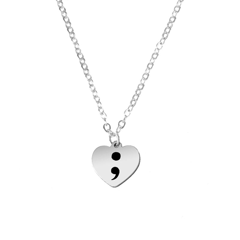 Womens Heart Pendant Necklace Stainless Steel Silver Tone Fashion Jewelry Heart Charm With O Chain Length 42cm