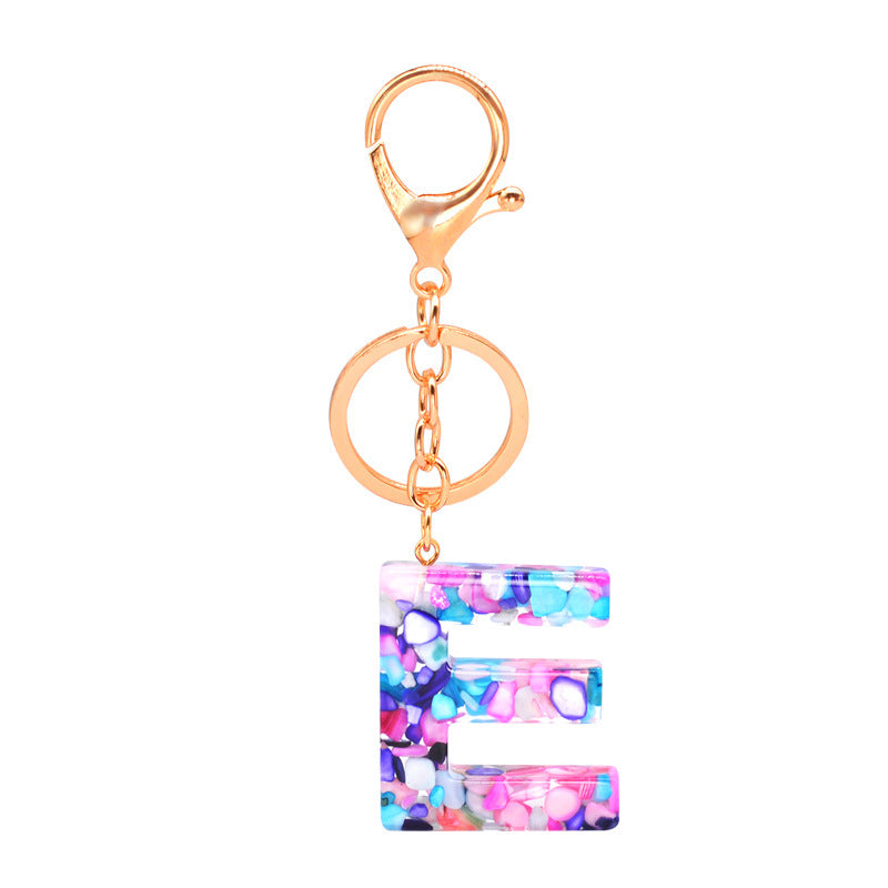 Epoxy Letters Keychain Unisex Initial Pendant Alphabet Charm Decoration With Individual Packaging Epoxy Letters Keychain