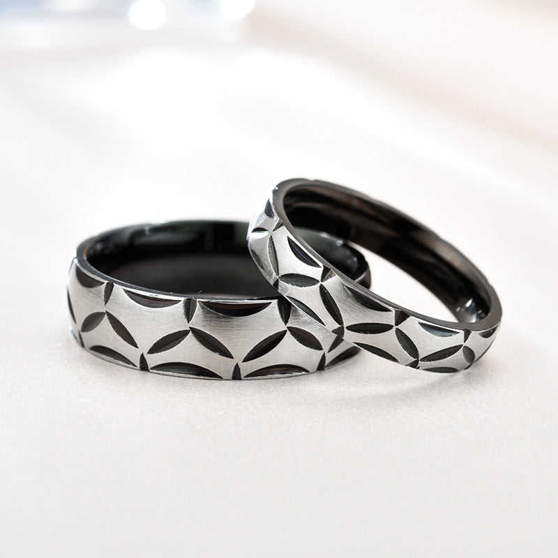 Diamond Shape Matte Stainless Steel Ring For Men And Women European American Fashion Jewelry Engagement Wedding Ring