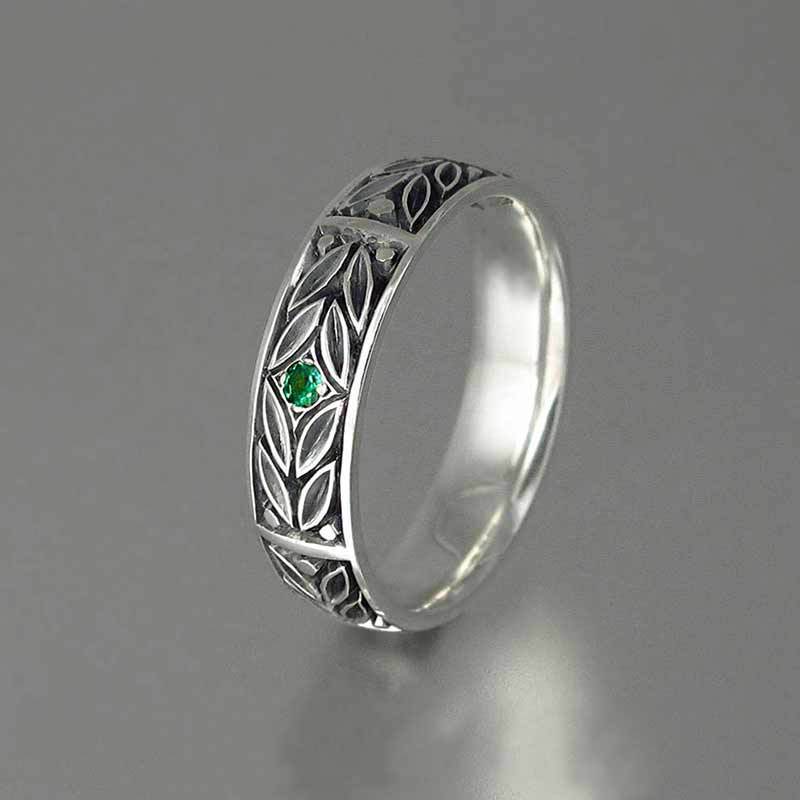 Copper Ring Vintage Style Electroplated Silver Finish