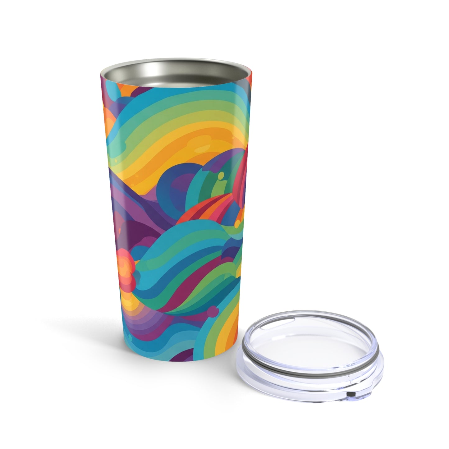 20oz Stainless Steel Tumbler With Double Wall Vacuum Insulation Spill Resistant Hot Cold Coffee Cup Printed Design