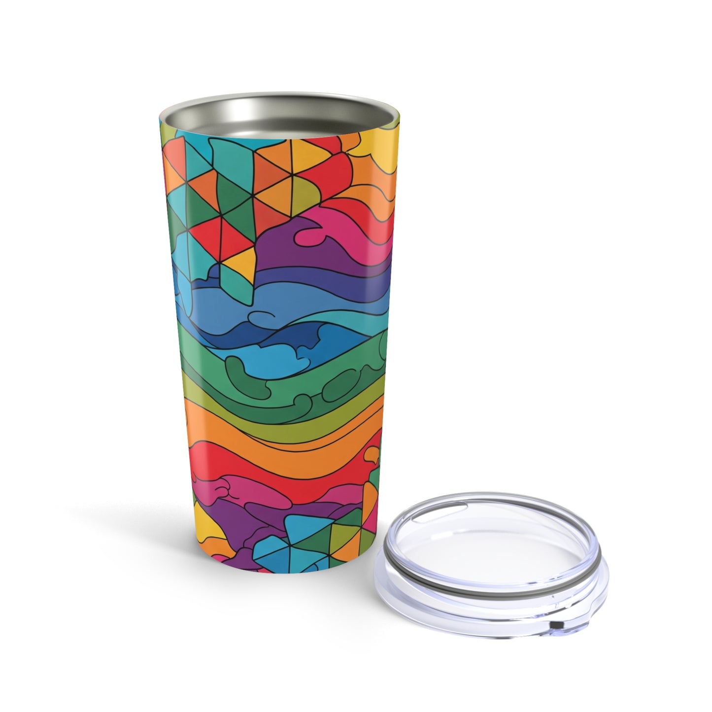 20oz Stainless Steel Tumbler With Double Wall Insulation And Printed Art Travel Mug Durable Coffee Cup Kitchen