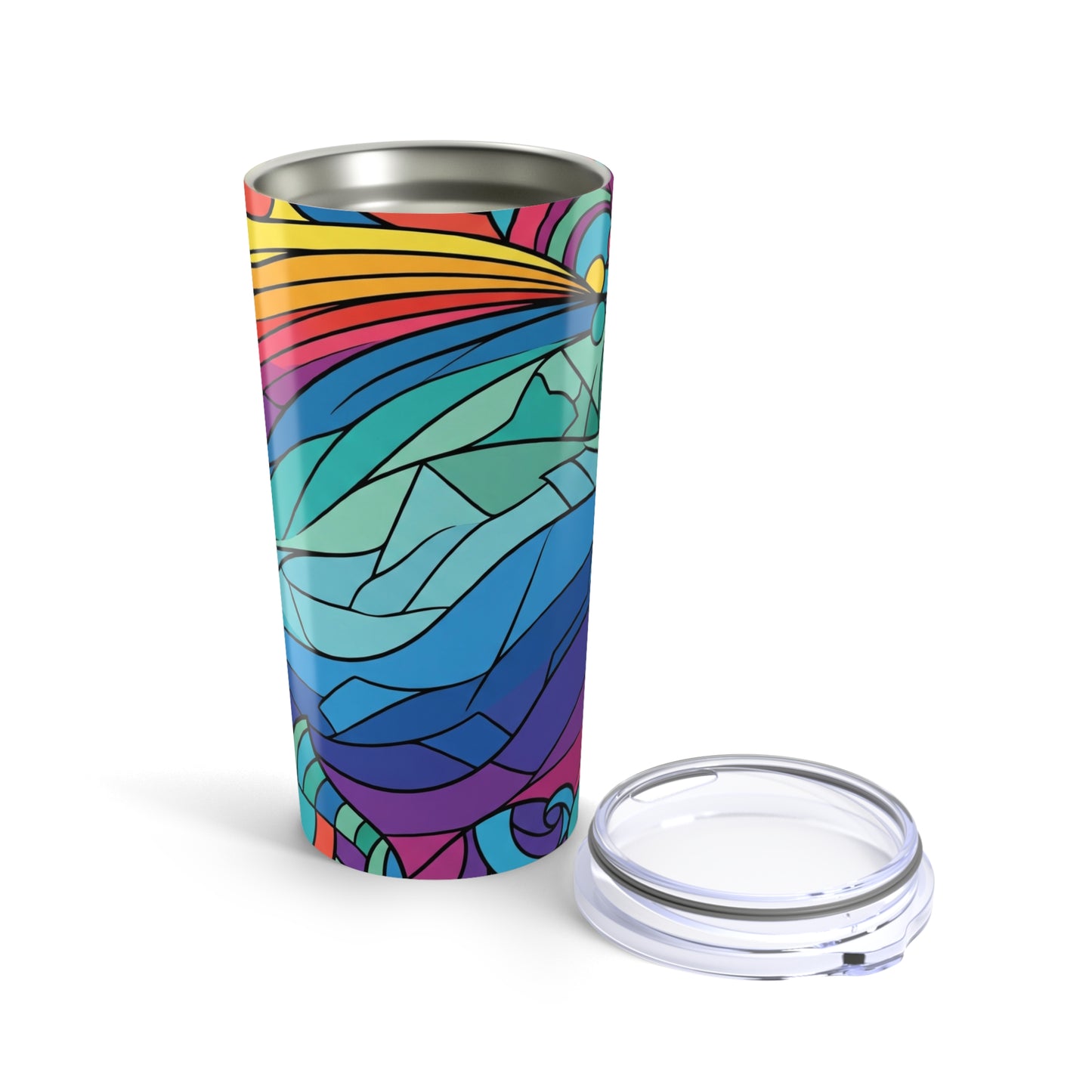 20oz Stainless Steel Printed Tumbler With Double Wall Vacuum Insulation Leak Proof Travel Mug For Hot And Cold
