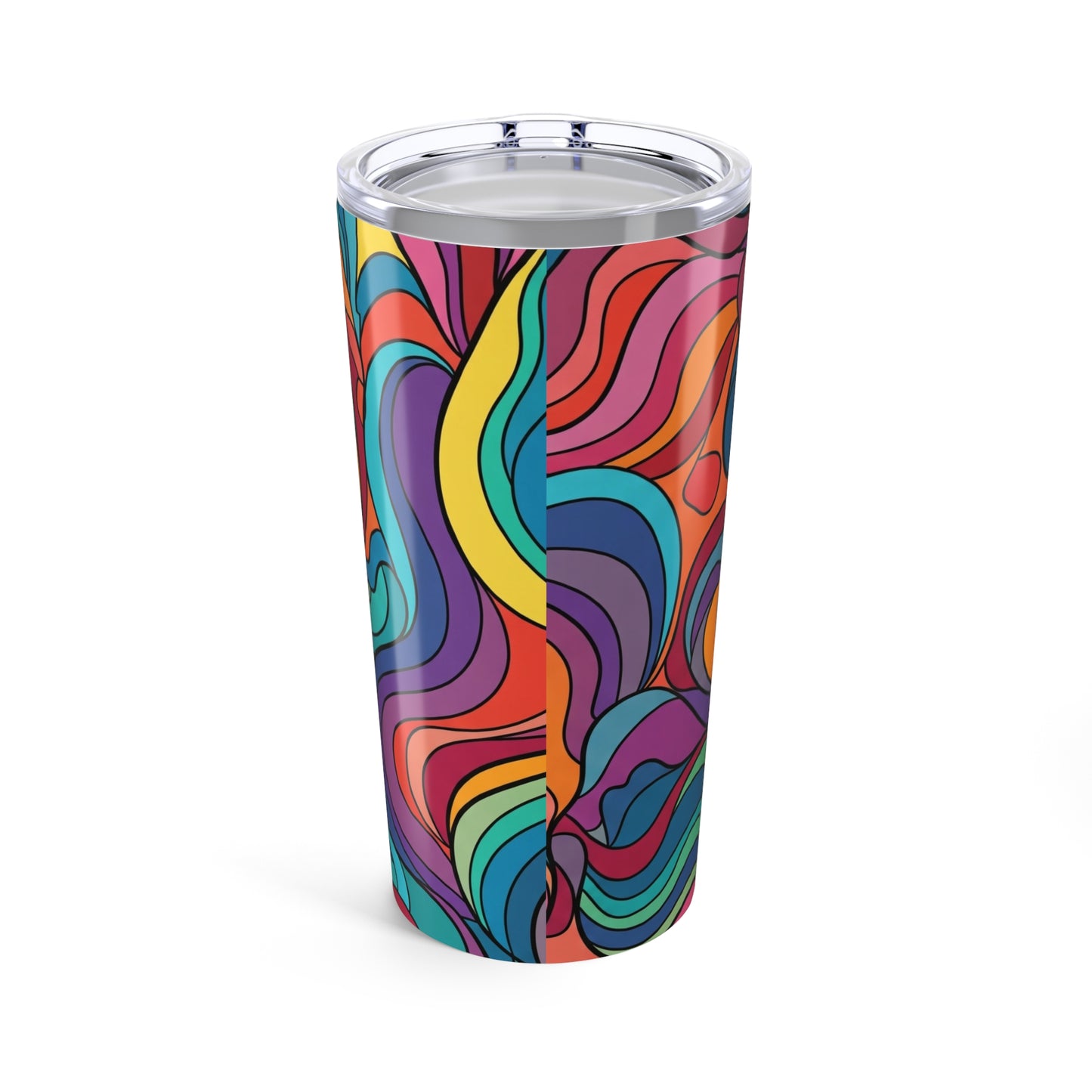 20oz Stainless Steel Tumbler With Double Wall Vacuum Insulation Spill Resistant Printed Thermal Travel Mug With Lid