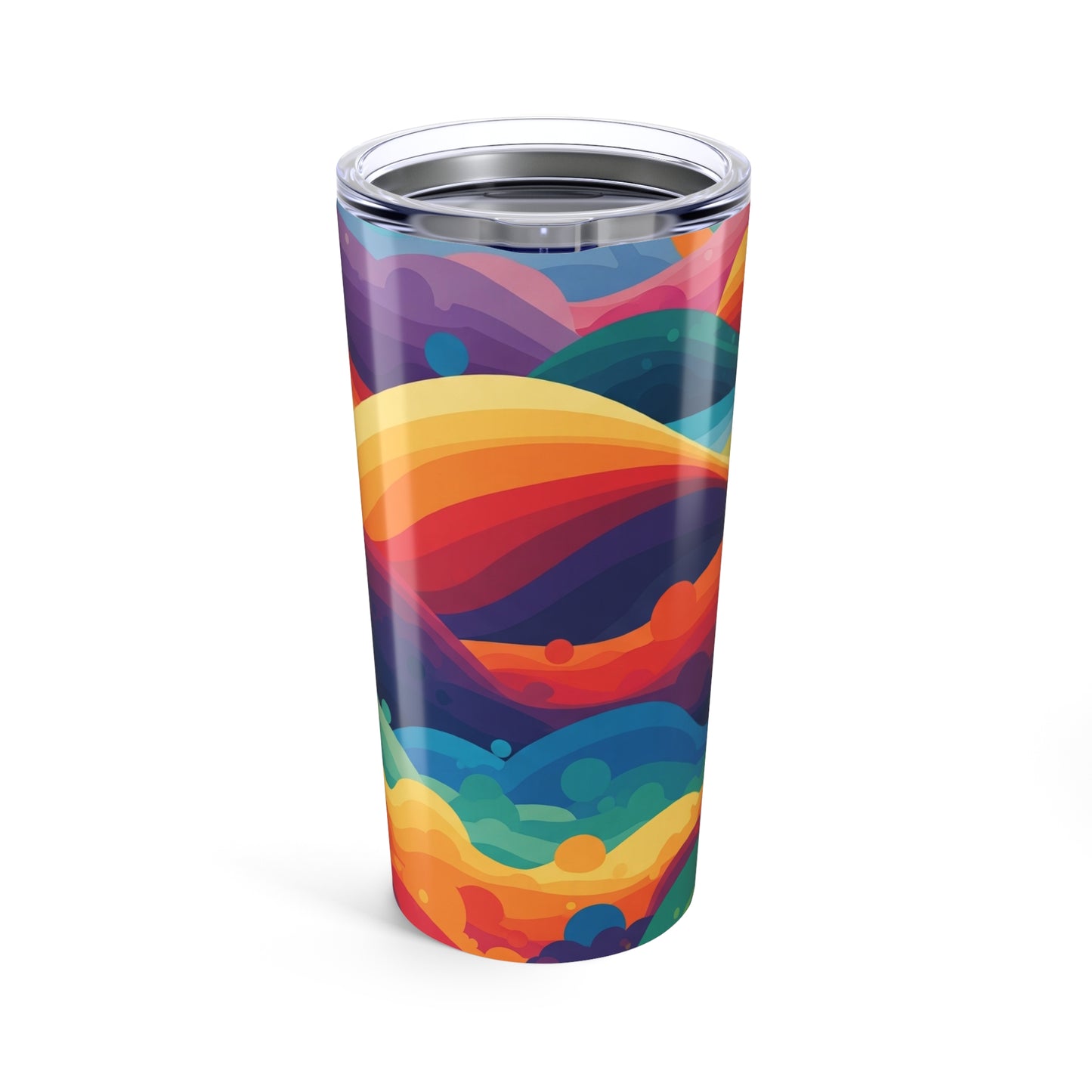 20oz Stainless Steel Tumbler With Vacuum Insulation Spill Resistant Lid For Hot Or Cold Beverages BPA Free Printed