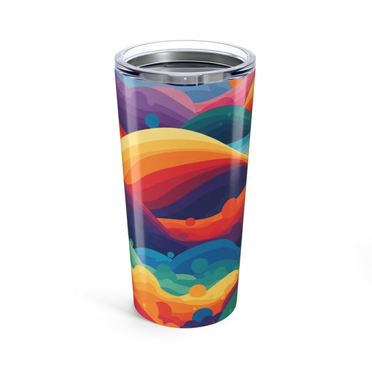 20oz Stainless Steel Tumbler With Vacuum Insulation Spill Resistant Lid For Hot Or Cold Beverages BPA Free Printed