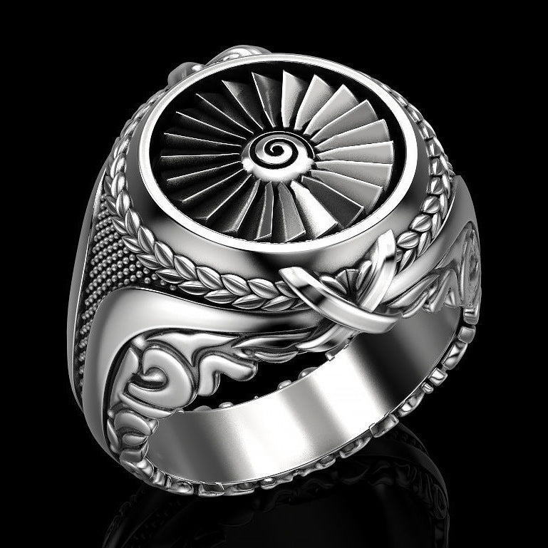 Geometric Statement Ring Vintage Alloy Turbine Electroplated Metal Jewelry Gift For Her Elegant Ring Pure Shine