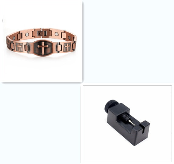 Mens Womens Copper Magnetic Cross Totem Bracelet Religious Jewelry Gift for Men Women Anniversary Opening Ceremony