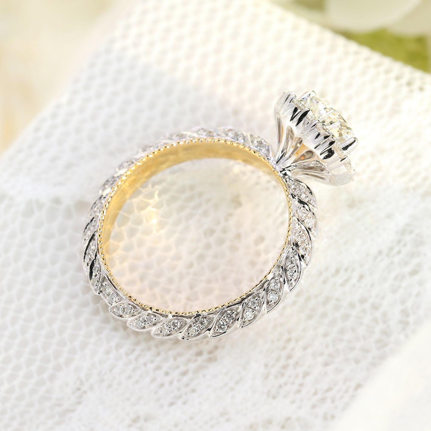 Brass And Stainless Steel Heart Zircon Wedding Ring For Bridal Gift European Style Elegant Wedding Ready Gifts