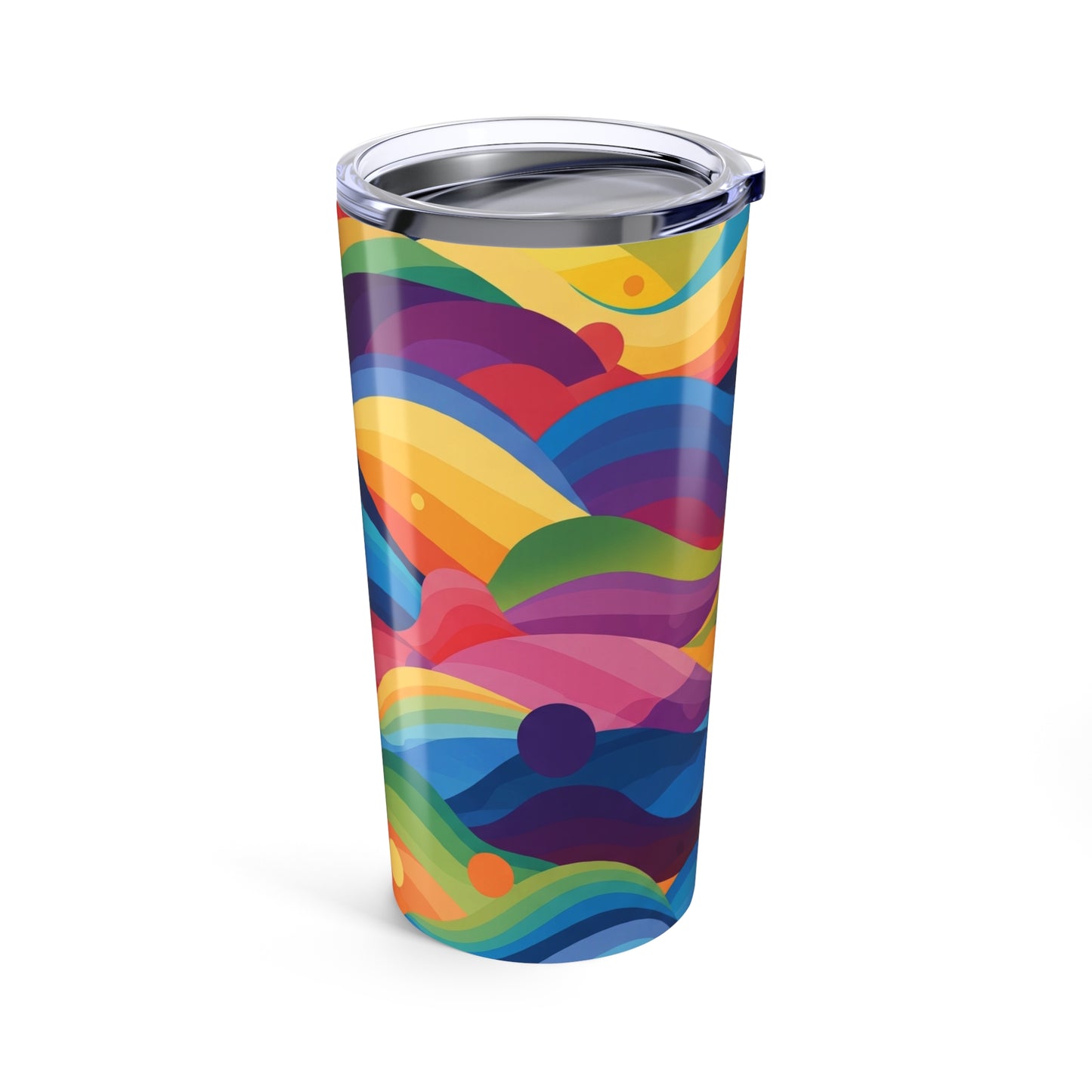 20 Oz Stainless Steel Travel Mug With Double Wall Vacuum Insulation And Printed Design Spill Resistant For Hot Or