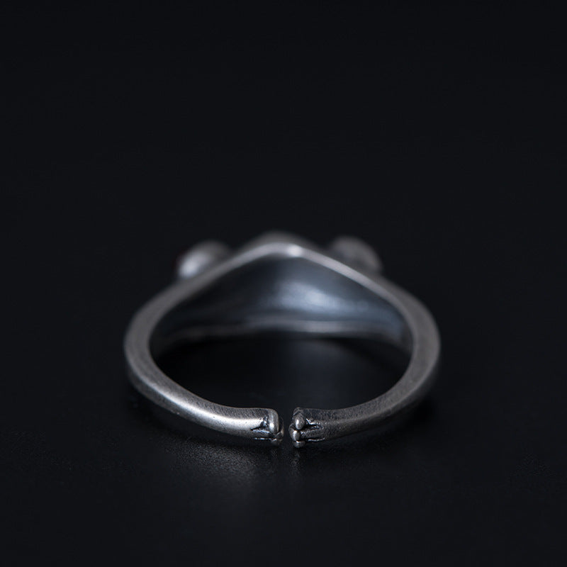 Womens 925 Sterling Silver Frog Ring Vintage Antiqued Finish Jewelry Gift for Her Women and Girls Gift For All