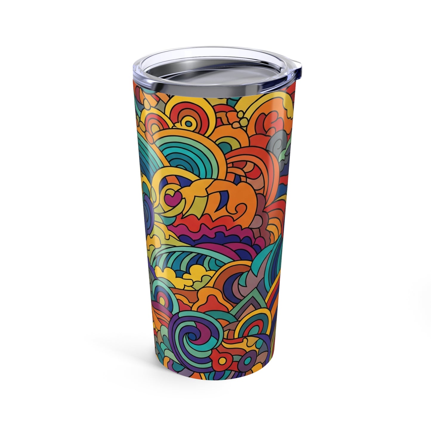20 Oz Stainless Steel Tumbler Printed Design Double Wall Vacuum Insulation Spill Resistant Travel Coffee Mug With