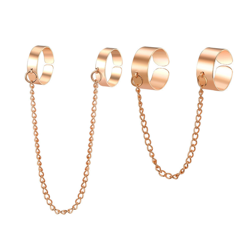 Unisex Alloy Index Finger Ring Adjustable Geometric Design Electroplated Ring For Everyday Fashion Modern Shine