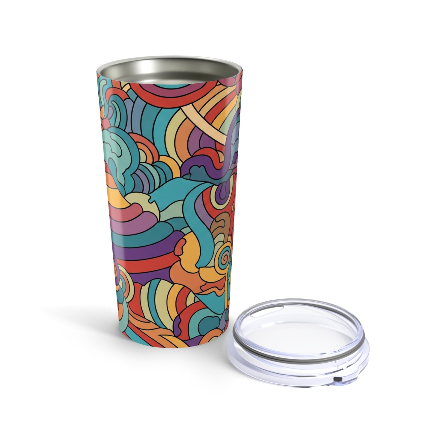 20 Oz Stainless Steel Insulated Tumbler With Double Wall Travel Mug Printed Design Leak Proof Hot And Cold