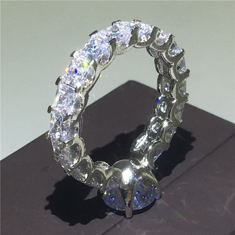 Promise Engagement Wedding Band Ring 925 Sterling Silver 1ct Cubic Zirconia Durable Jewelry Sleek Silver Touch