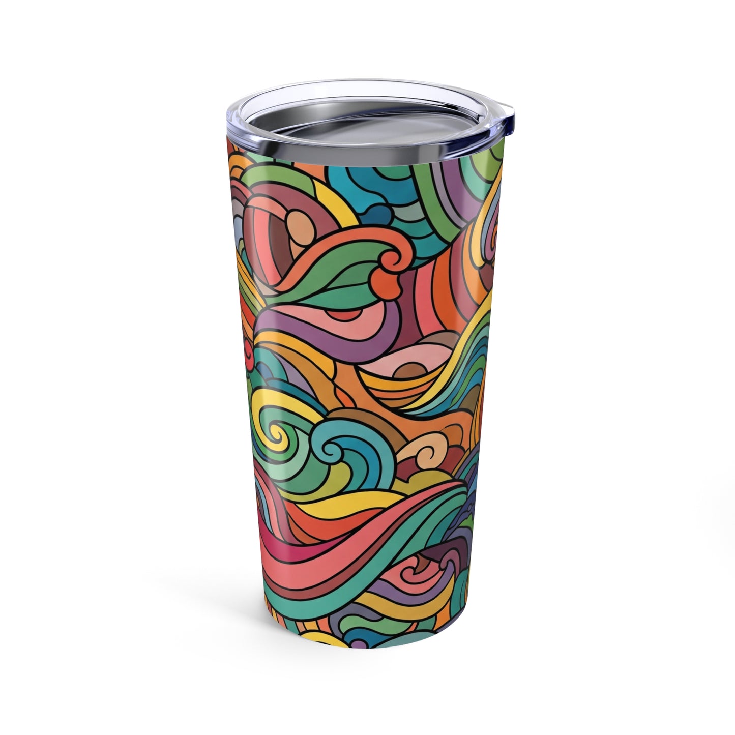 20 Oz Stainless Steel Tumbler Double Wall Vacuum Insulated Spill Resistant Thermal Coffee Cup Featuring Printed
