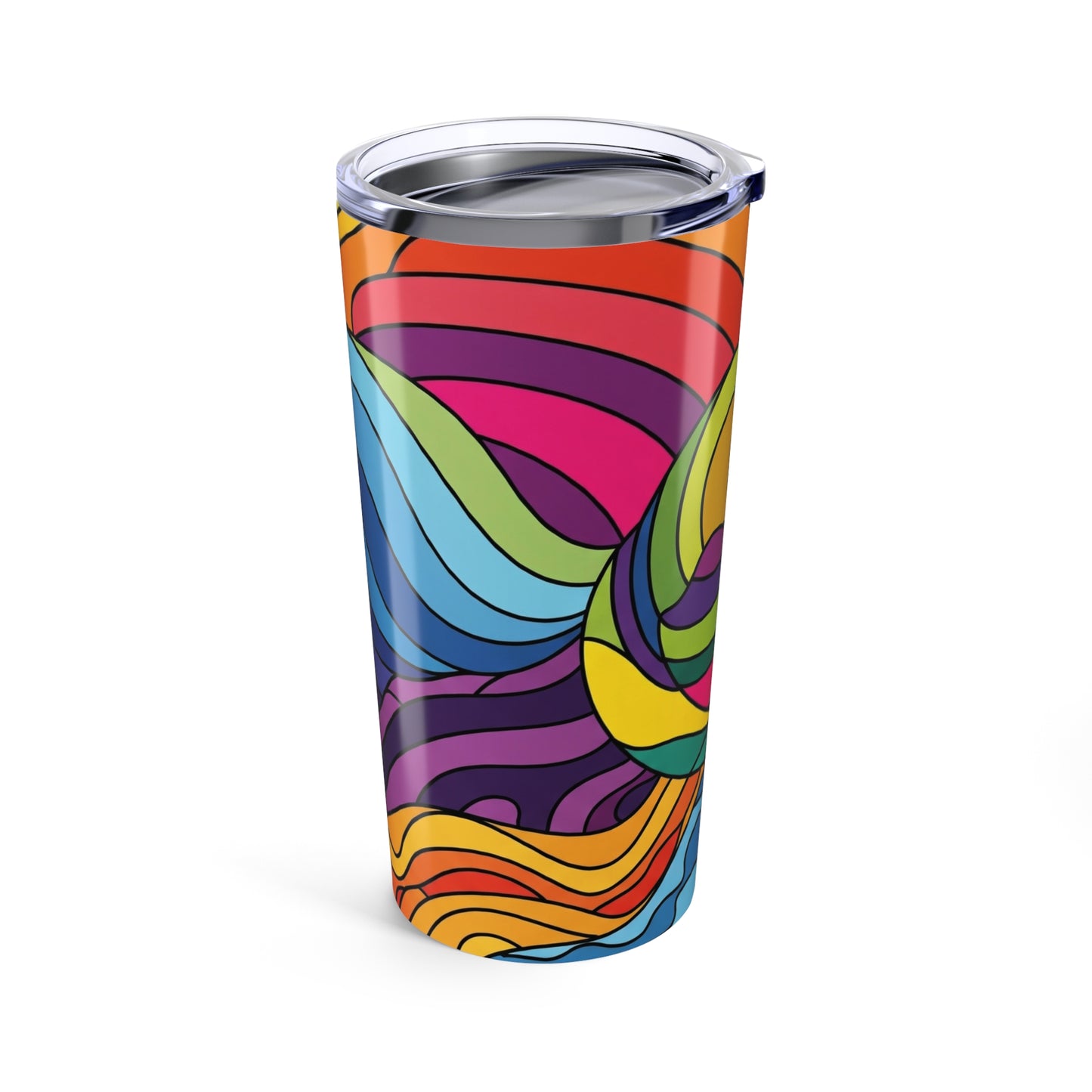 20 oz Stainless Steel Printed Tumbler with Double Wall Vacuum Insulation Travel Mug Leak Proof with Lid