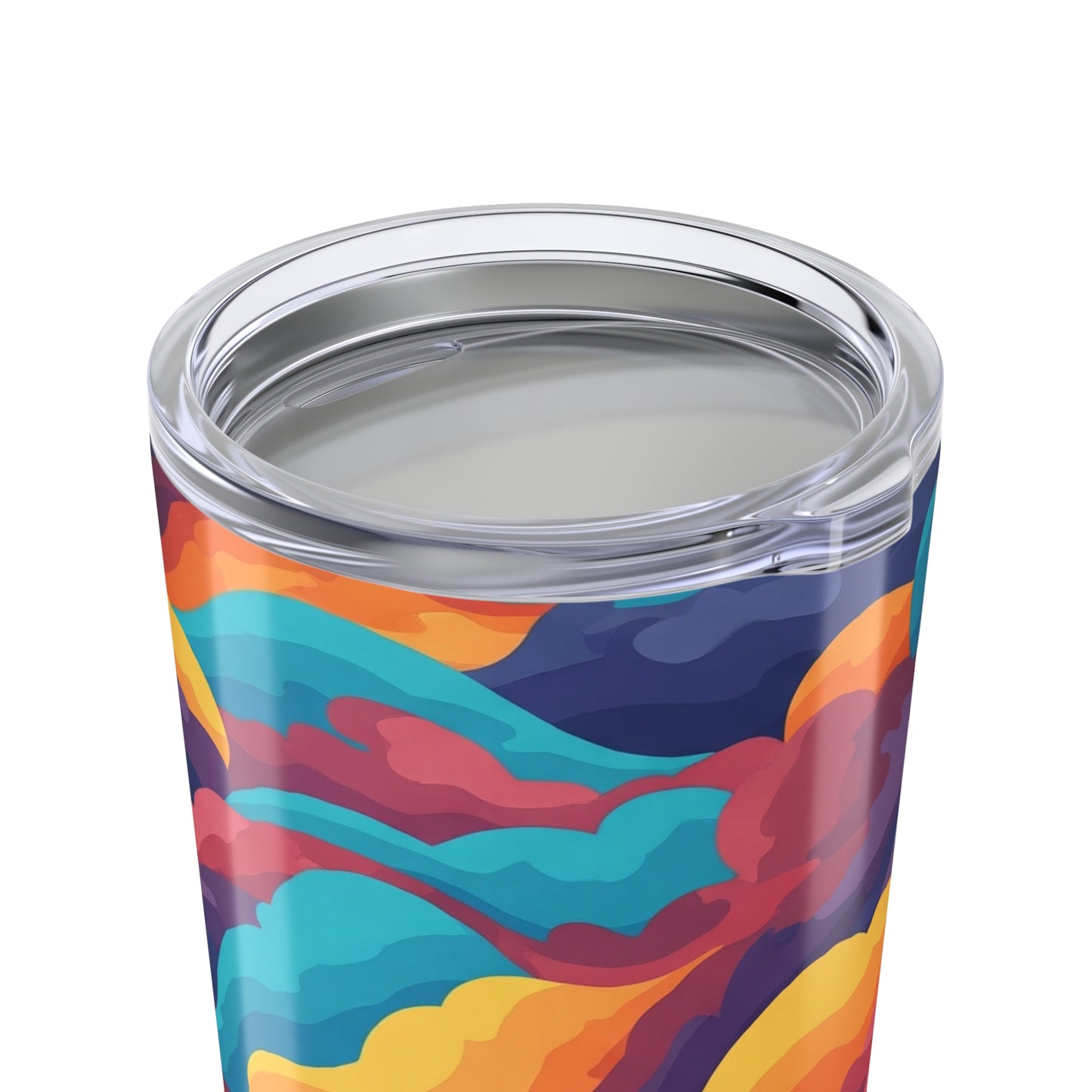 20Oz Stainless Steel Tumbler With Printed Design Double Wall Insulation Spill Resistant Keeps Hot Or Cold Beverages