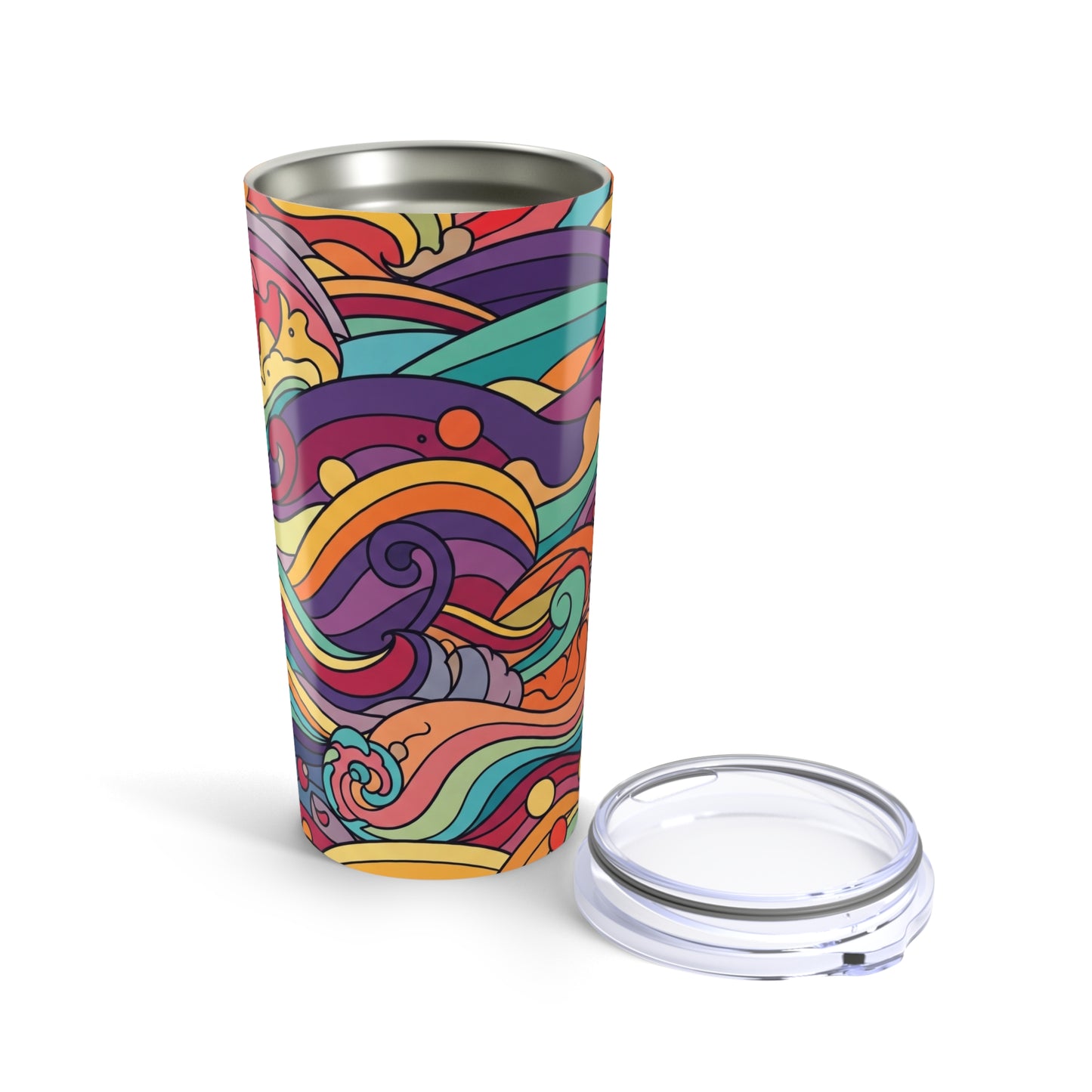 20oz Stainless Steel Travel Mug With Double Wall Vacuum Insulation Leak Proof Durable Hot Cold Printed Cup For