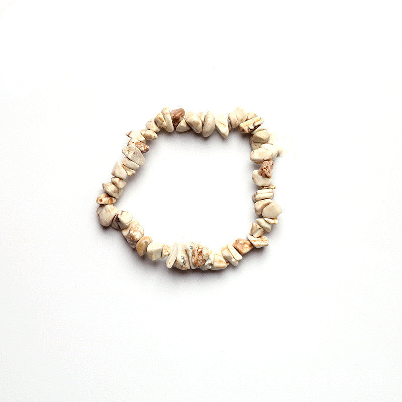 Natural Stone Bracelet Crushed Stone Bracelet Polished Chakra Bracelet Healing Grounded Energy Bracelet Energy